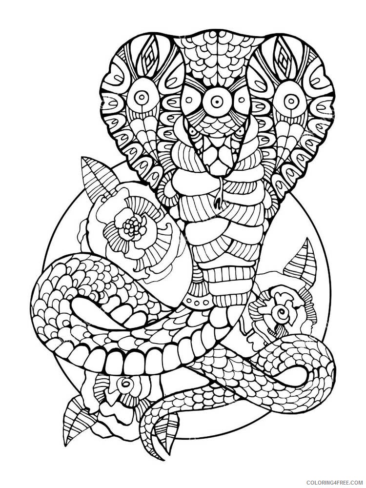 Animal Zentangle Coloring Pages zentangle snake 7 Printable 2020 575 Coloring4free