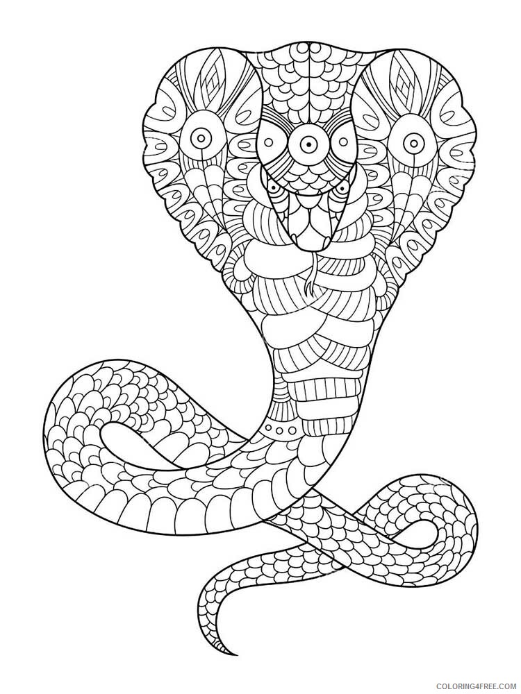 Animal Zentangle Coloring Pages zentangle snake 8 Printable 2020 576 Coloring4free
