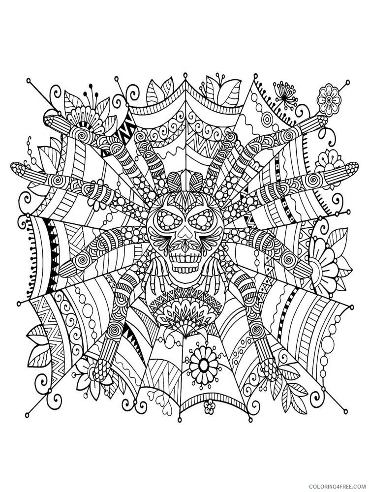 Animal Zentangle Coloring Pages zentangle spider 2 Printable 2020 580 Coloring4free