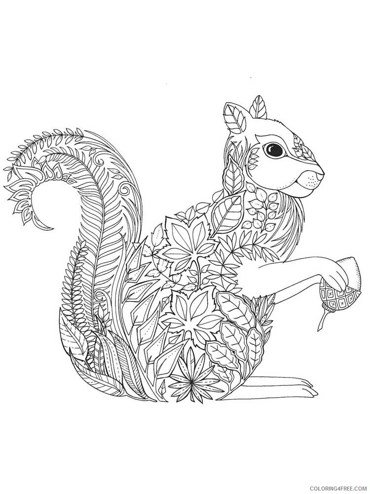 Animal Zentangle Coloring Pages zentangle squirrel 11 Printable 2020 588 Coloring4free