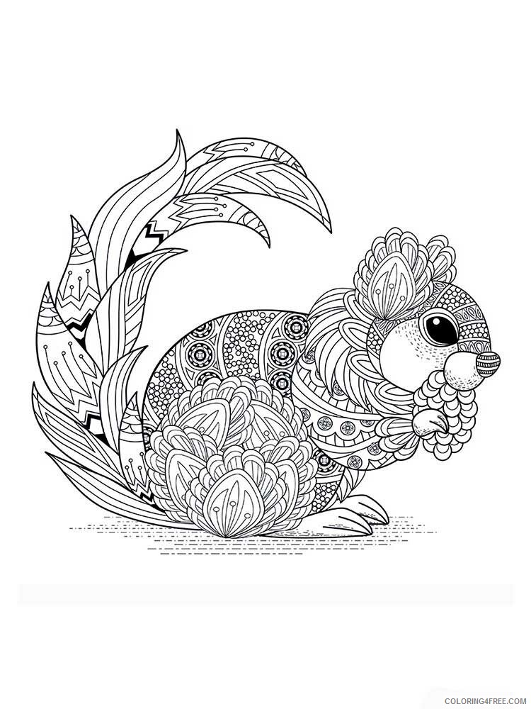 Animal Zentangle Coloring Pages zentangle squirrel 4 Printable 2020 594 Coloring4free
