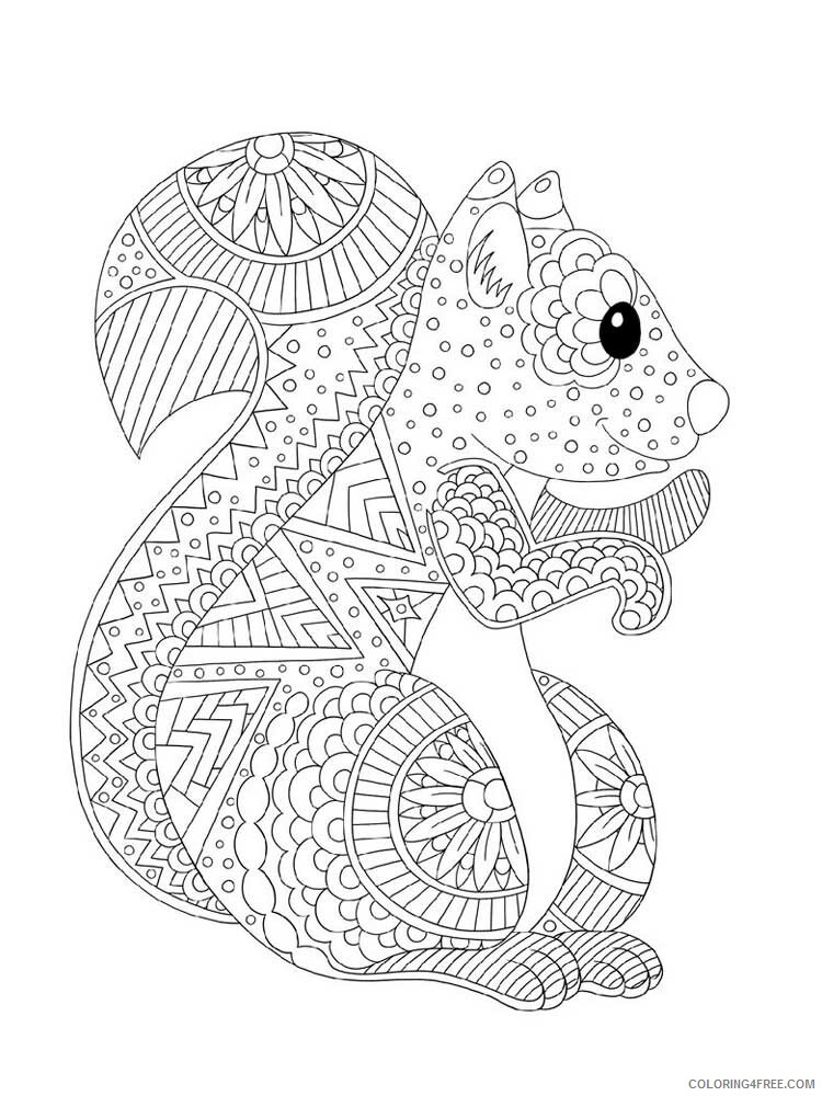Animal Zentangle Coloring Pages zentangle squirrel 8 Printable 2020 598 Coloring4free