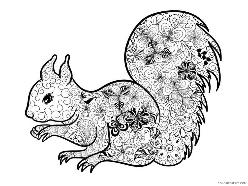 Animal Zentangle Coloring Pages zentangle squirrel 9 Printable 2020 599 Coloring4free