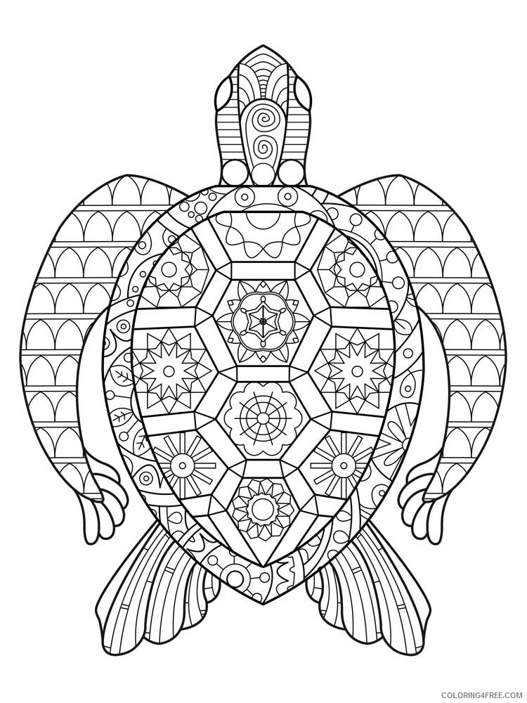 Animal Zentangle Coloring Pages zentangle turtle 13 Printable 2020 610 Coloring4free