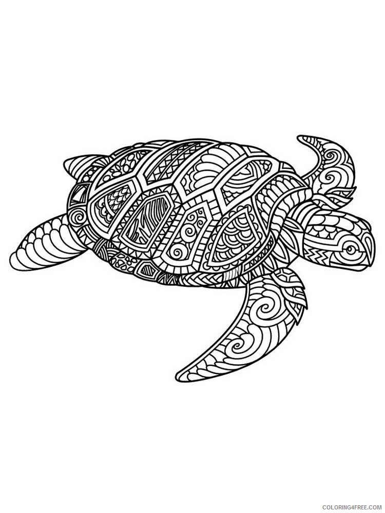 Animal Zentangle Coloring Pages zentangle turtle 2 Printable 2020 611 Coloring4free