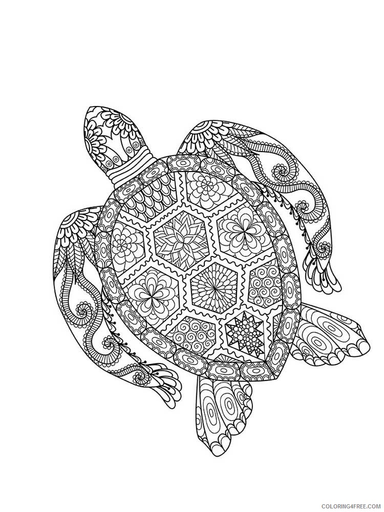 Animal Zentangle Coloring Pages zentangle turtle 7 Printable 2020 616 Coloring4free