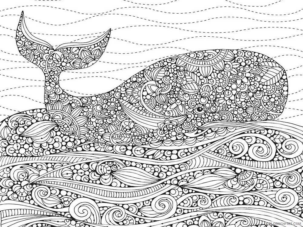 Animal Zentangle Coloring Pages zentangle whale 1 Printable 2020 618 Coloring4free