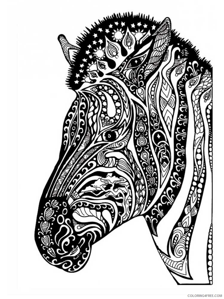 Animal Zentangle Coloring Pages zentangle zebra 3 Printable 2020 630 Coloring4free