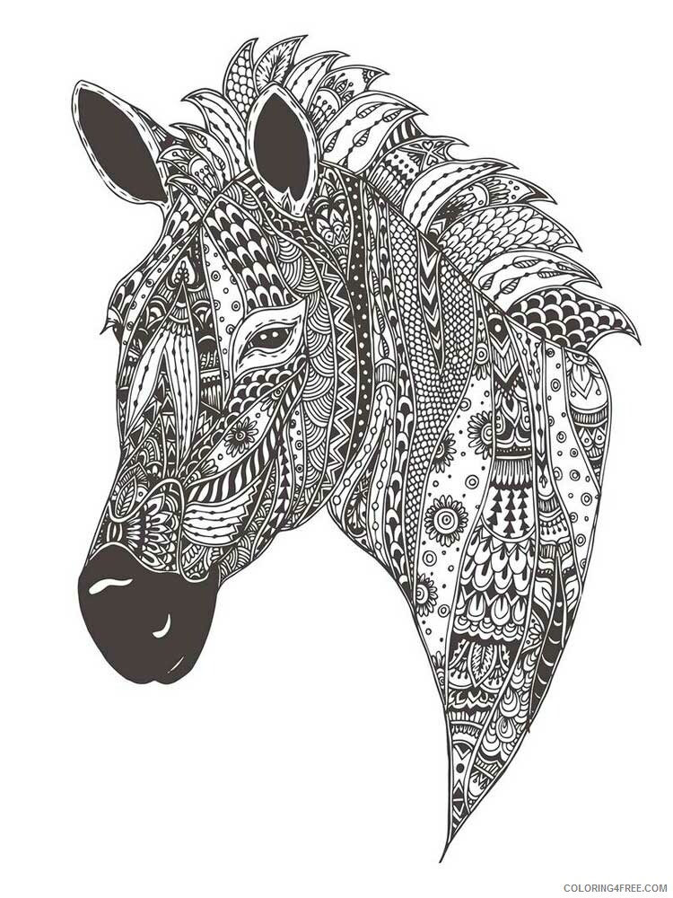 Animal Zentangle Coloring Pages zentangle zebra 4 Printable 2020 631 Coloring4free
