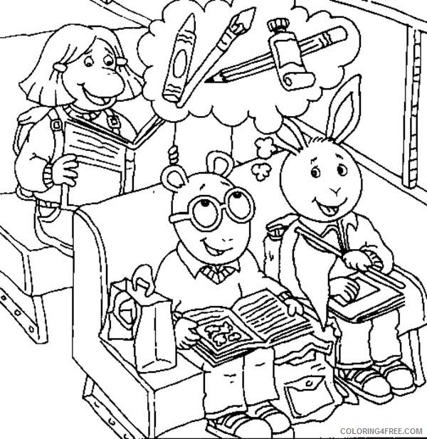 Arthur Coloring Pages TV Film Arthur Think About Painting Equipment Printable 2020 00234 Coloring4free