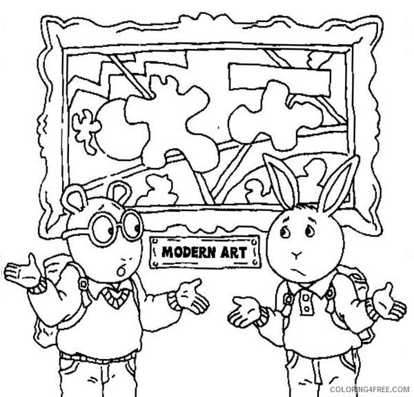 Arthur Coloring Pages TV Film Arthur and Buster Dont Understand the Modern Art Printable 2020 00211 Coloring4free