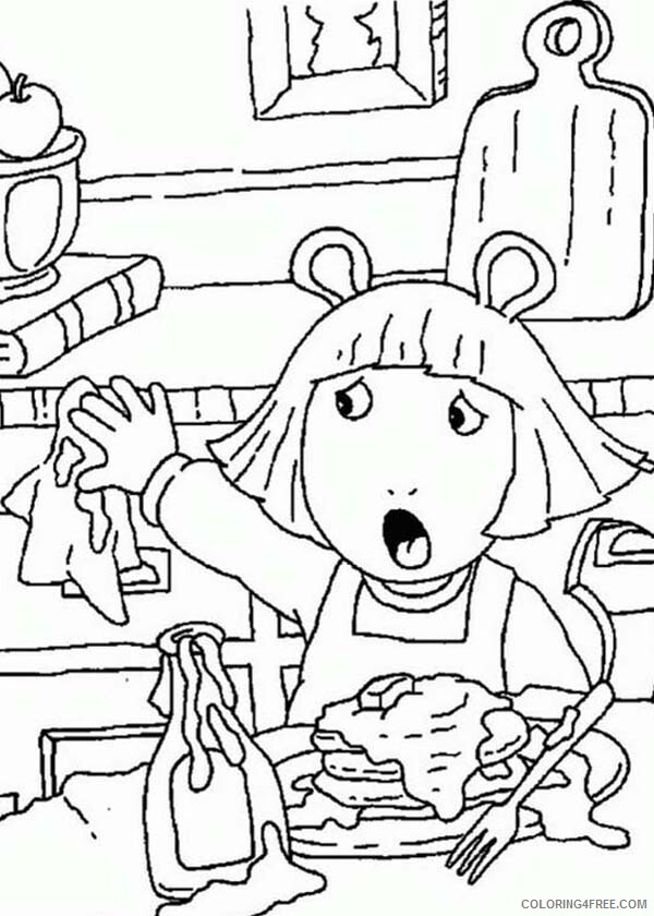 Arthur Coloring Pages TV Film DW Read Making a Mess in the Kitchen in Arthur Printable 2020 00239 Coloring4free