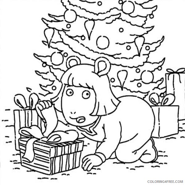 Arthur Coloring Pages TV Film DW Read Open the Present Secretly in Arthur Printable 2020 00240 Coloring4free