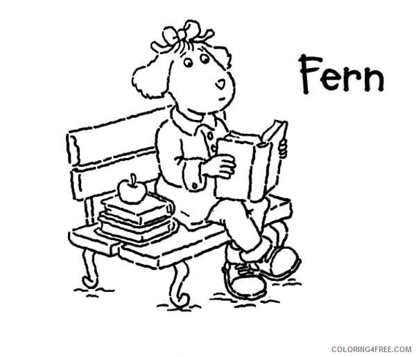 Arthur Coloring Pages TV Film Fern Walters Sitting on Bench Park Reading a Book in Arthur Printable 2020 00241 Coloring4free