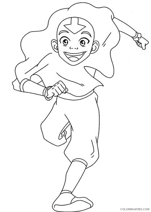 Avatar the Last Airbender Coloring Pages TV Film Aang is so Happy Printable 2020 00346 Coloring4free
