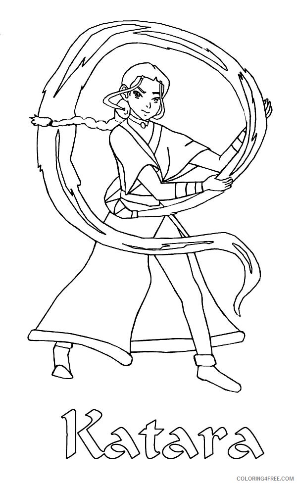 Avatar the Last Airbender Coloring Pages TV Film Katara Awesome Water Bending 2020 00330 Coloring4free