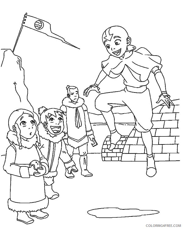 Avatar the Last Airbender Coloring Pages TV Film Kids Water Tribe Aang Flying 2020 00333 Coloring4free