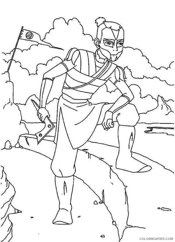 Avatar the Last Airbender Coloring Pages TV Film Sokka and His Weapon Boomerang 2020 00337 Coloring4free