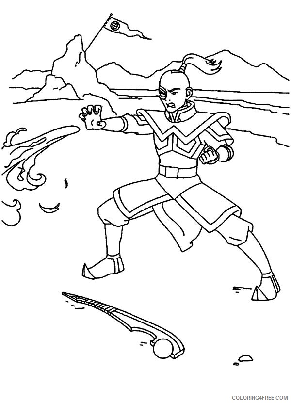 Avatar the Last Airbender Coloring Pages TV Film Zuko Fire Bending Printable 2020 00339 Coloring4free