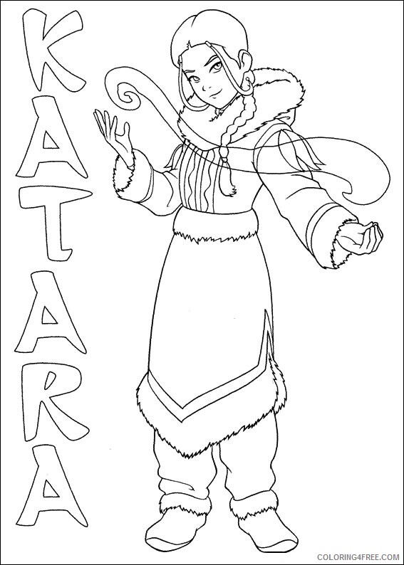 Avatar the Last Airbender Coloring Pages TV Film katara from avatar Printable 2020 00258 Coloring4free