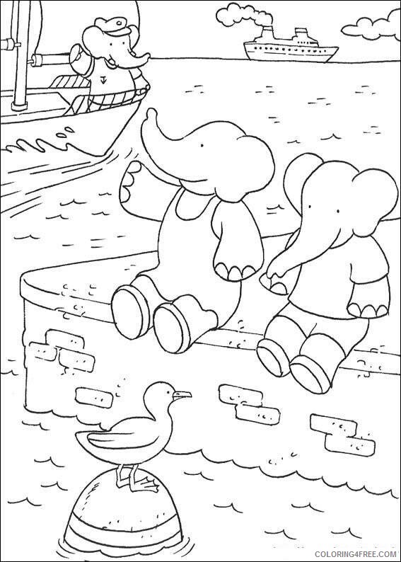 Babar Coloring Pages TV Film babar at the sea Printable 2020 00379 Coloring4free