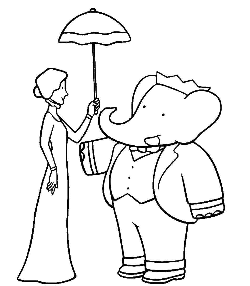 Babar Coloring Pages TV Film babar_cl_01 Printable 2020 00359 Coloring4free