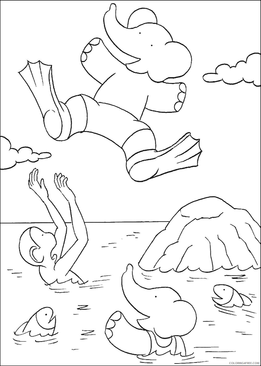 Babar Coloring Pages TV Film babar_cl_20 Printable 2020 00372 Coloring4free