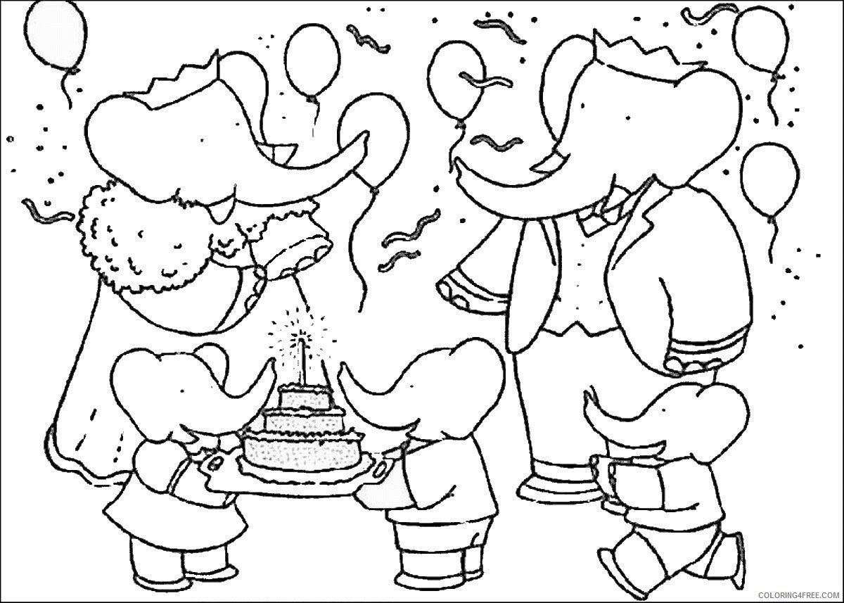 Babar Coloring Pages TV Film babar_cl_27 Printable 2020 00376 Coloring4free