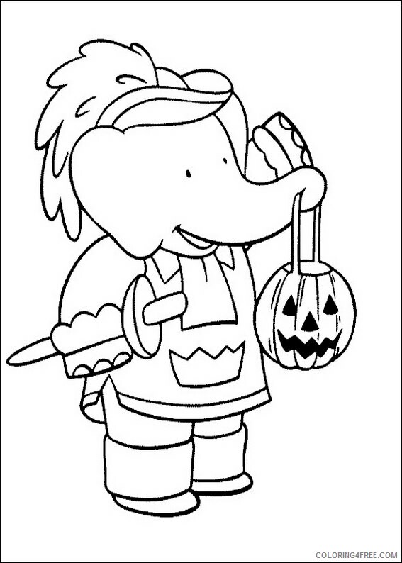 Babar Coloring Pages TV Film halloween babar Printable 2020 00385 Coloring4free