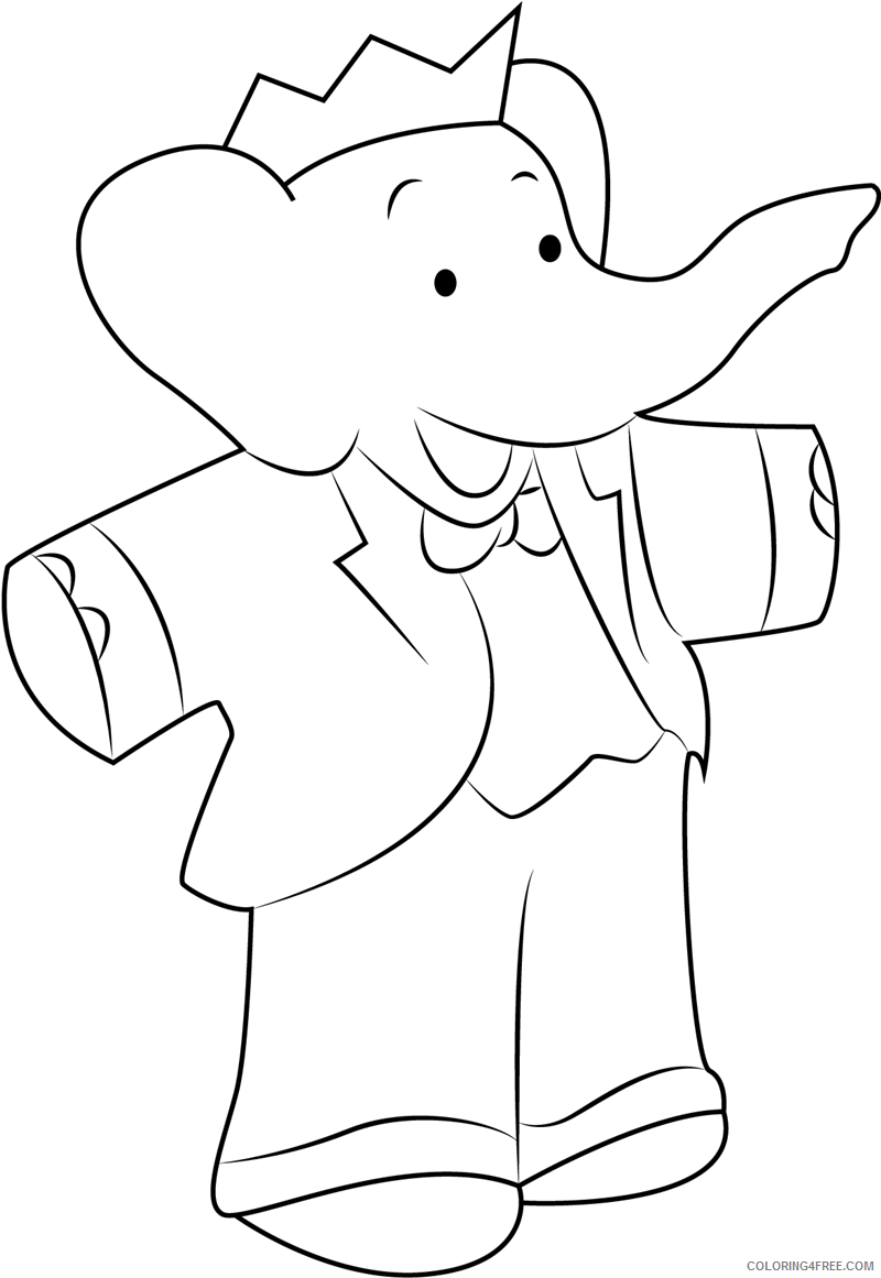 Babar Coloring Pages TV Film happy babar Printable 2020 00355 Coloring4free