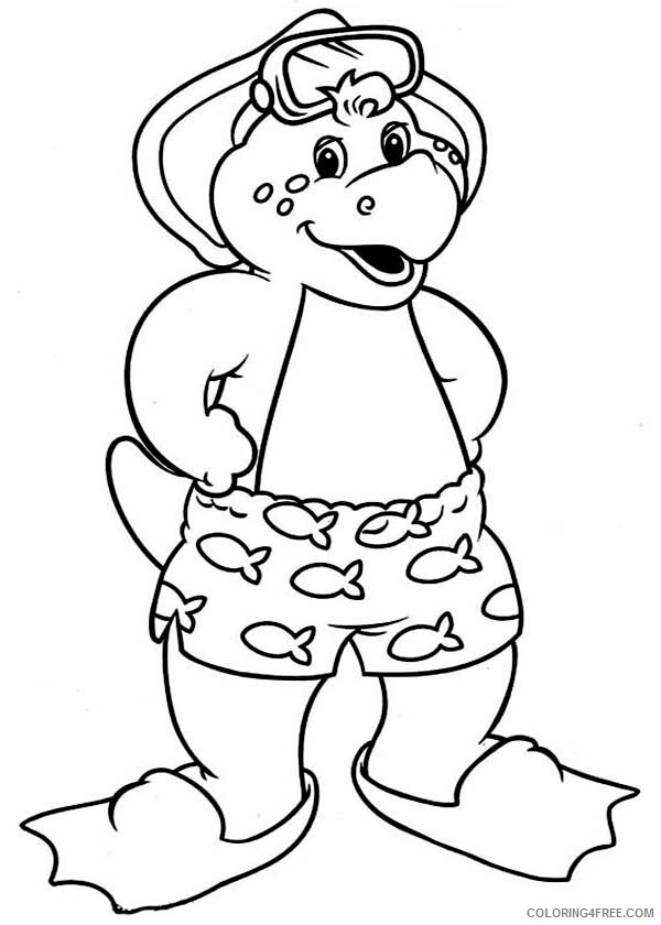 Barney and Friends Coloring Pages TV Film BJ Get Ready to Swim 2020 00686 Coloring4free