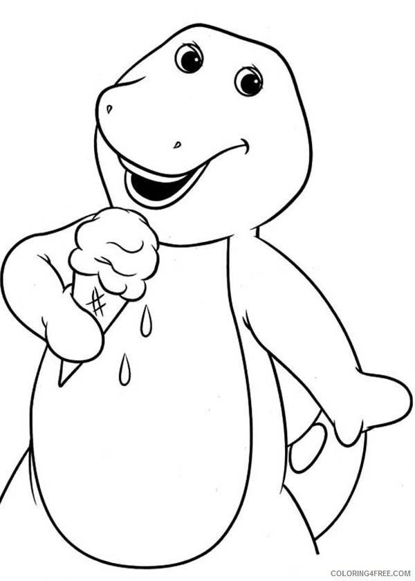 Barney and Friends Coloring Pages TV Film Barney Love Ice Cream Printable 2020 00680 Coloring4free