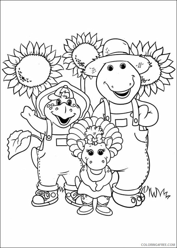 Barney and Friends Coloring Pages TV Film Barney the Purple Dinosaur Printable 2020 00683 Coloring4free