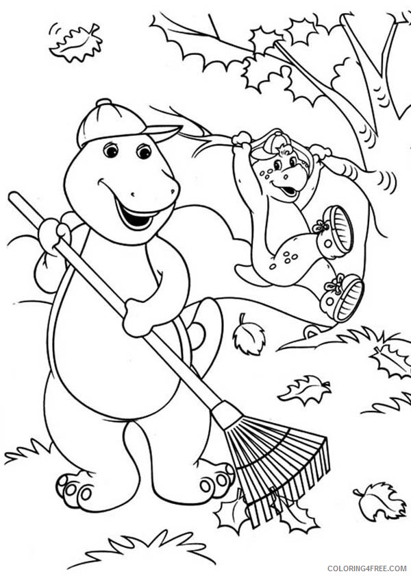 Barney and Friends Coloring Pages TV Film Cleaning the Garden Printable 2020 00635 Coloring4free