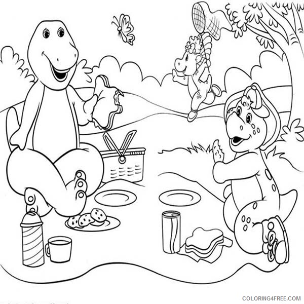 Barney and Friends Coloring Pages TV Film Picnic Day Printable 2020 00642 Coloring4free
