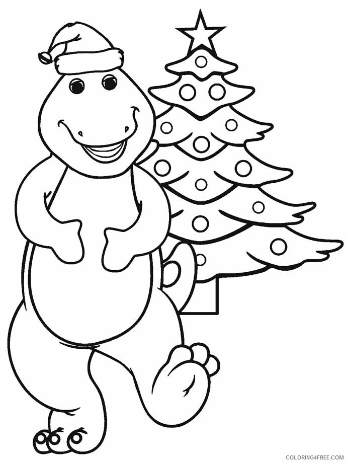 Barney and Friends Coloring Pages TV Film barney christmas Printable 2020 00595 Coloring4free