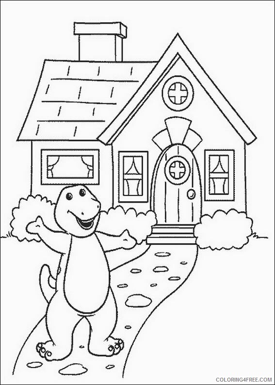 Barney and Friends Coloring Pages TV Film barney house Printable 2020 00679 Coloring4free