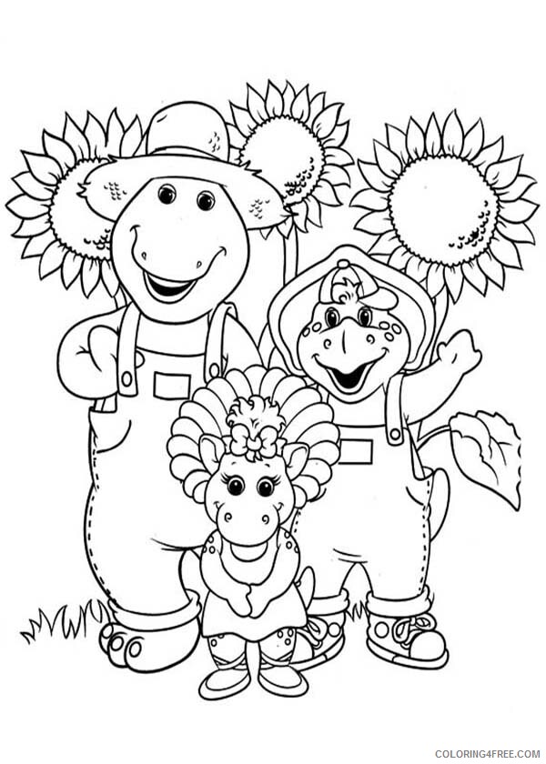 Barney and Friends Coloring Pages TV Film in the Sunflower Garden Printable 2020 00641 Coloring4free