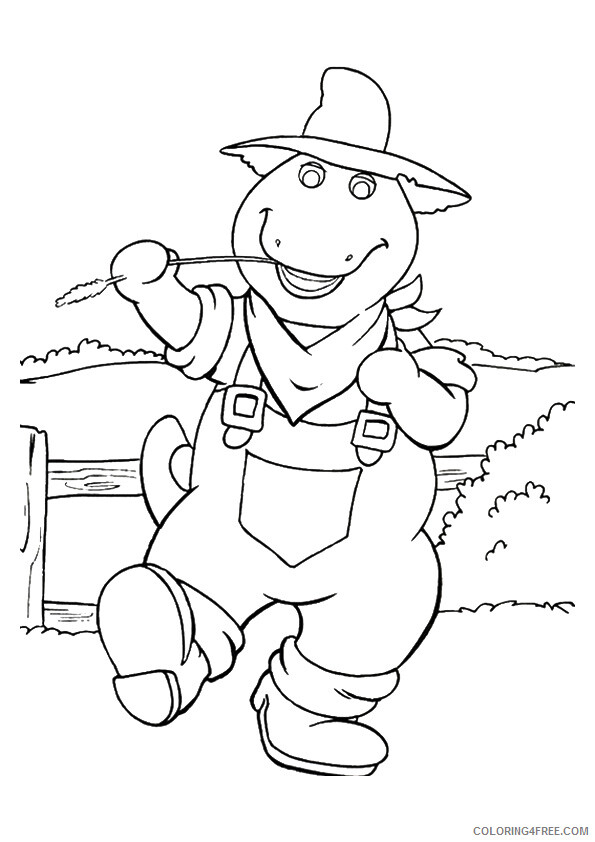 Barney and Friends Coloring Pages TV Film the cowboy barney Printable 2020 00594 Coloring4free