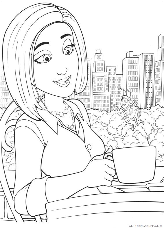 Bee Movie Coloring Pages TV Film bee movie barry and vanessa Printable 2020 00729 Coloring4free