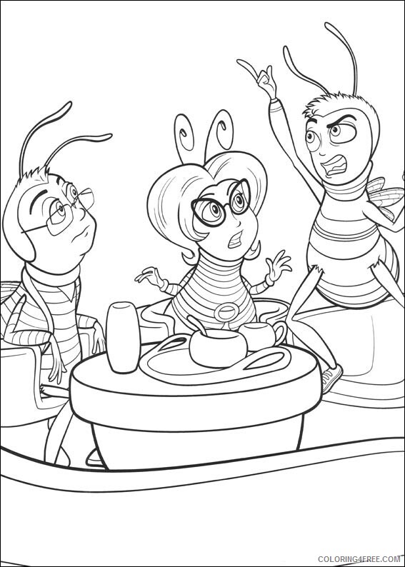 Bee Movie Coloring Pages TV Film bee movie family Printable 2020 00785 Coloring4free