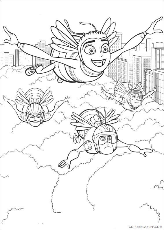 Bee Movie Coloring Pages TV Film bee movie flying Printable 2020 00786 Coloring4free