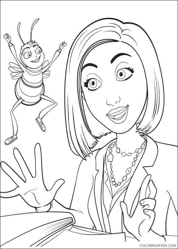 Bee Movie Coloring Pages TV Film bee movie vanessa and barry Printable 2020 00788 Coloring4free