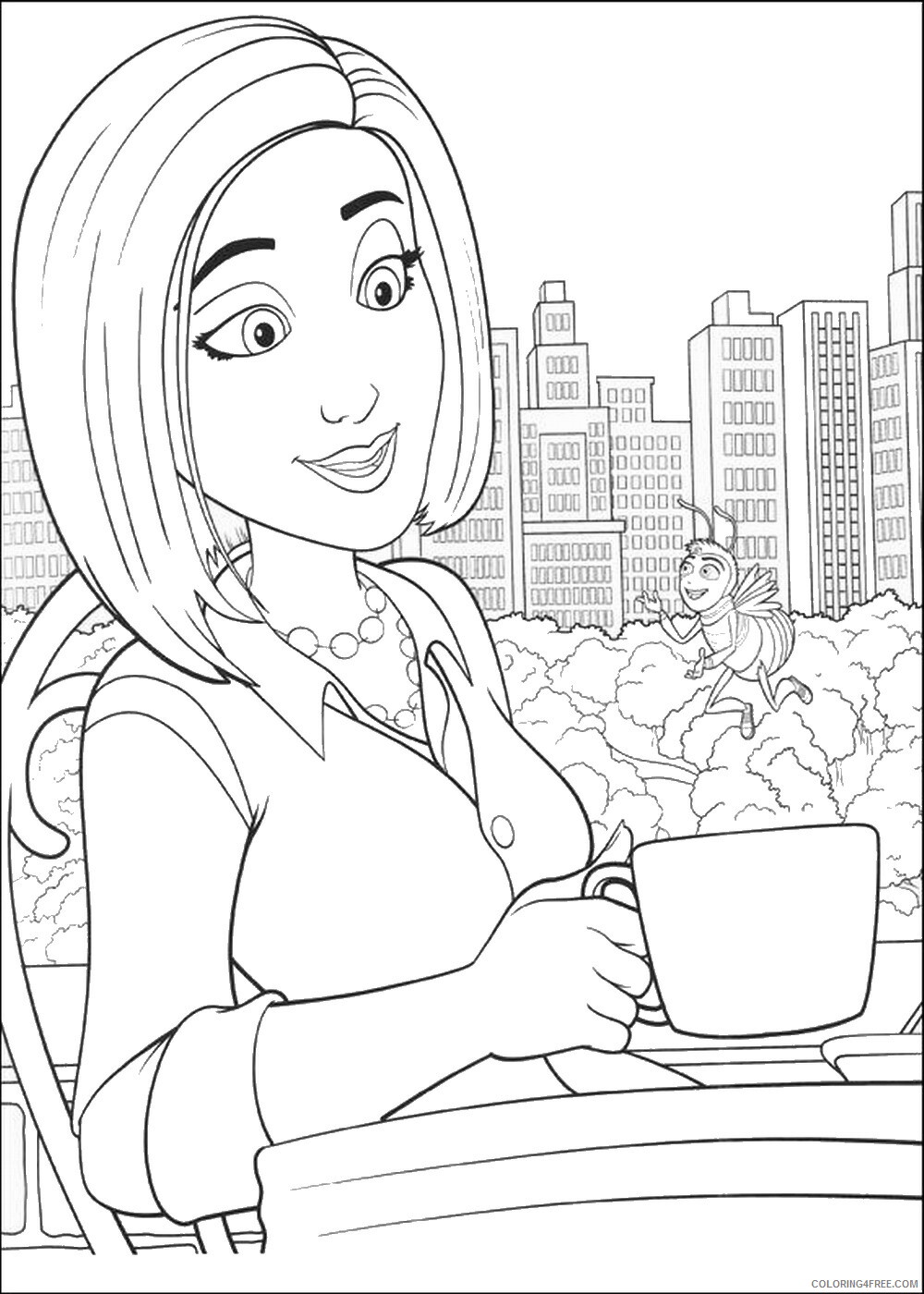 Bee Movie Coloring Pages TV Film bee_movie_cl19 Printable 2020 00711 Coloring4free