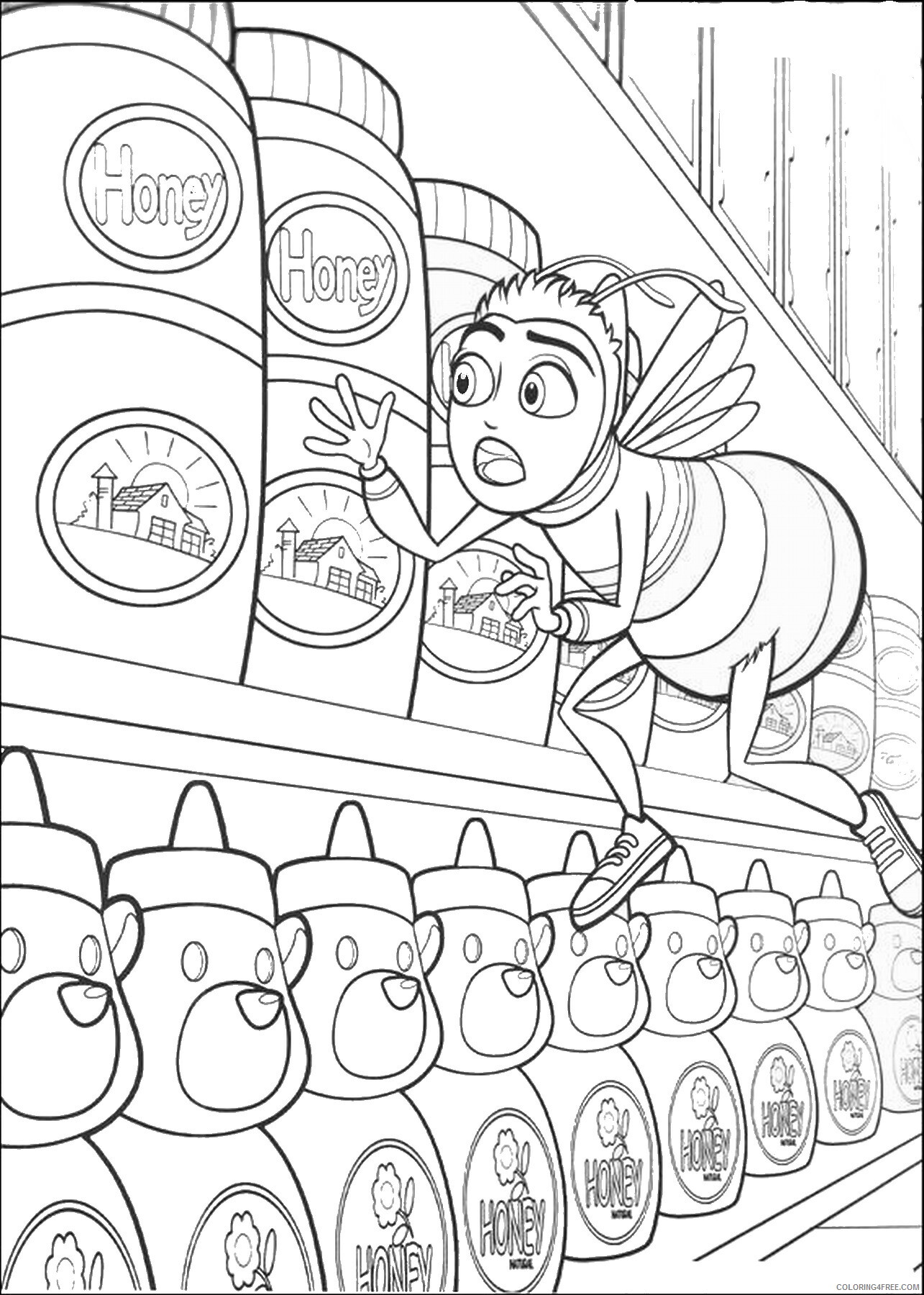 Bee Movie Coloring Pages TV Film bee_movie_cl21 Printable 2020 00713 Coloring4free