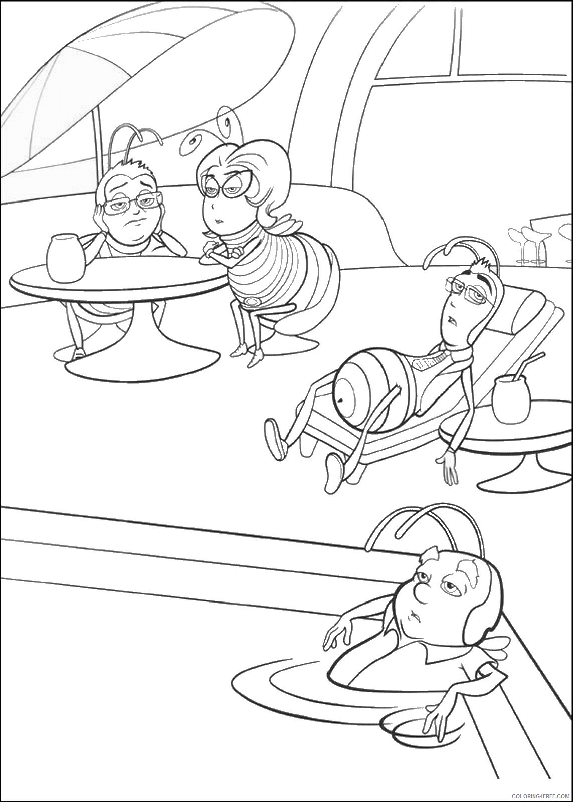 Bee Movie Coloring Pages TV Film bee_movie_cl32 Printable 2020 00724 Coloring4free