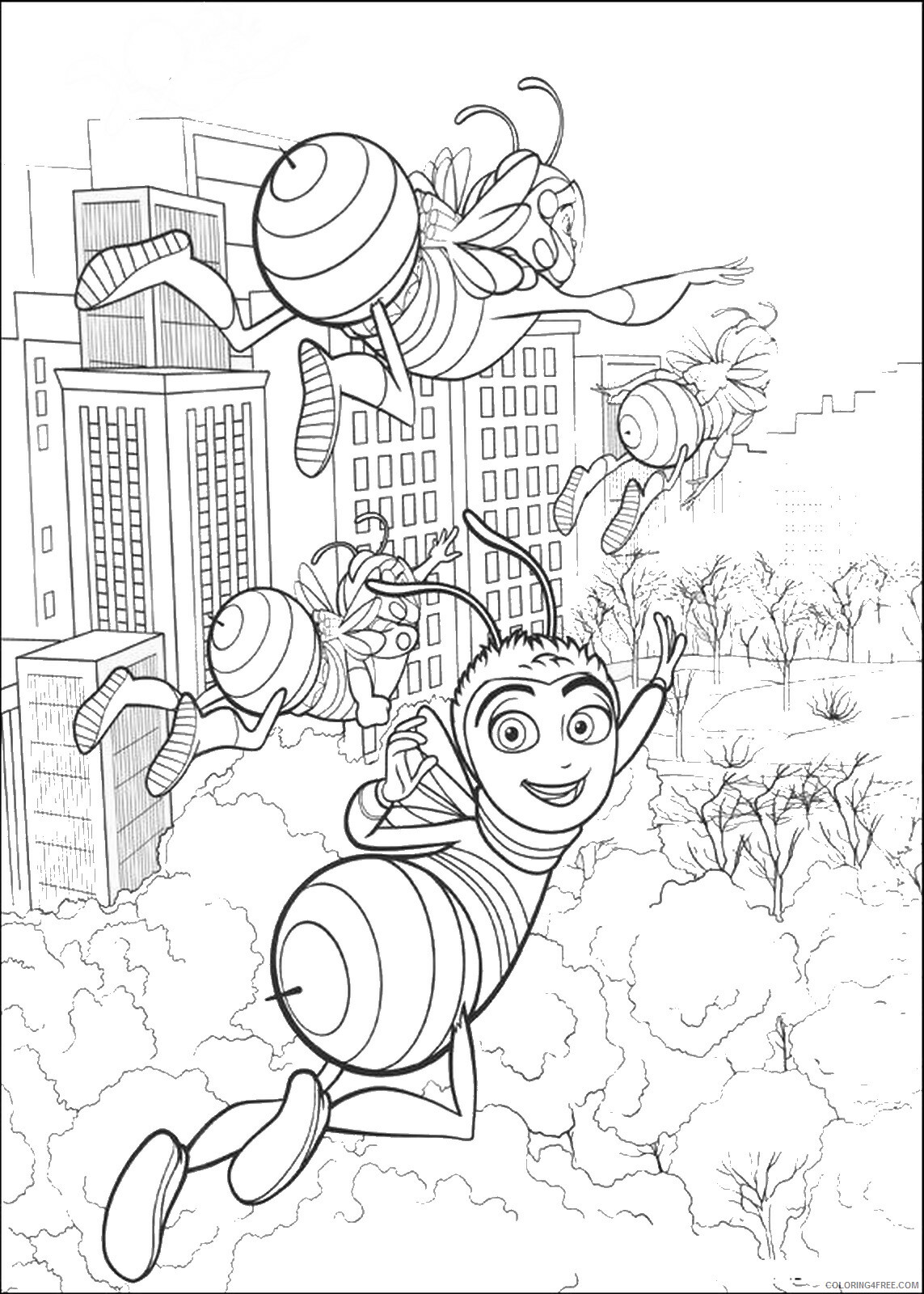 Bee Movie Coloring Pages TV Film bee_movie_cl36 Printable 2020 00728 Coloring4free