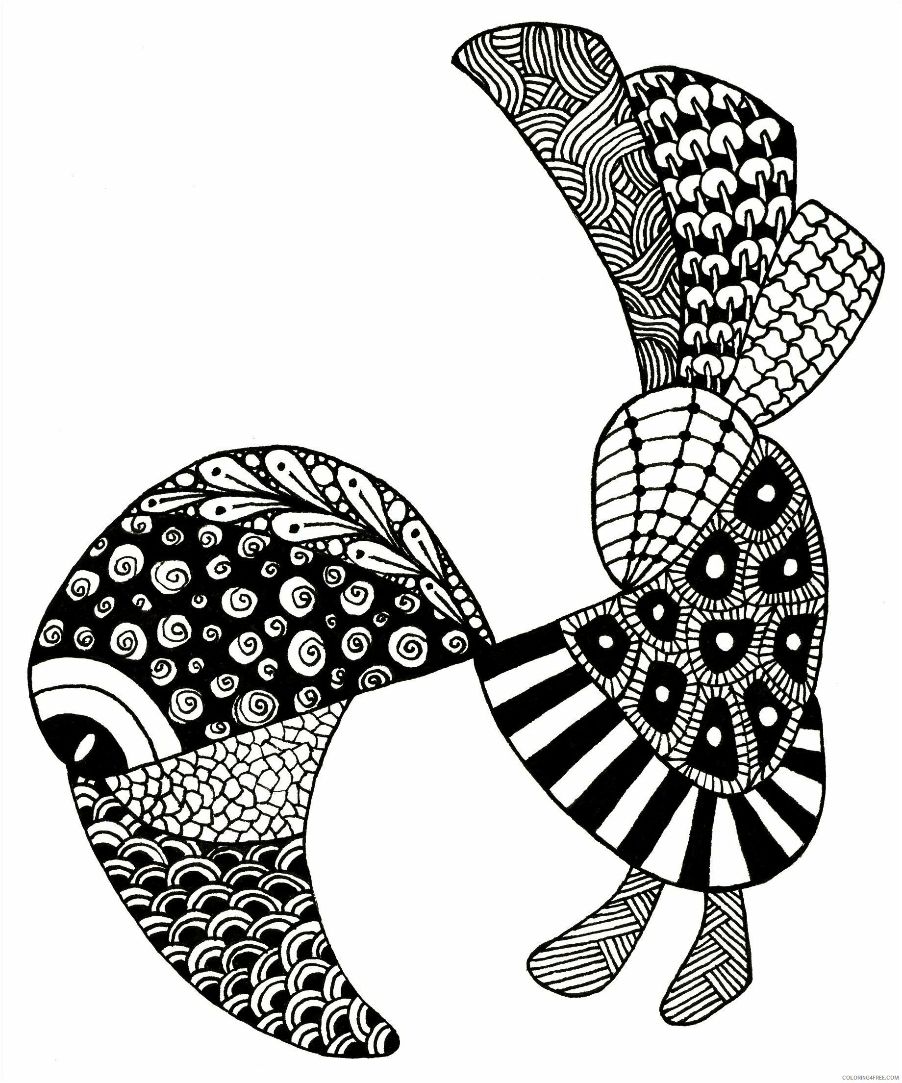 Bird Zentangle Coloring Pages Simple Zentangle Patterns 2 Printable 2020 647 Coloring4free