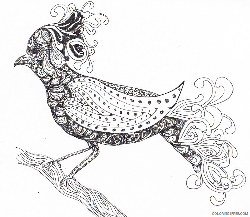 Bird Zentangle Coloring Pages Zentangle Animals Printable 2020 669 Coloring4free