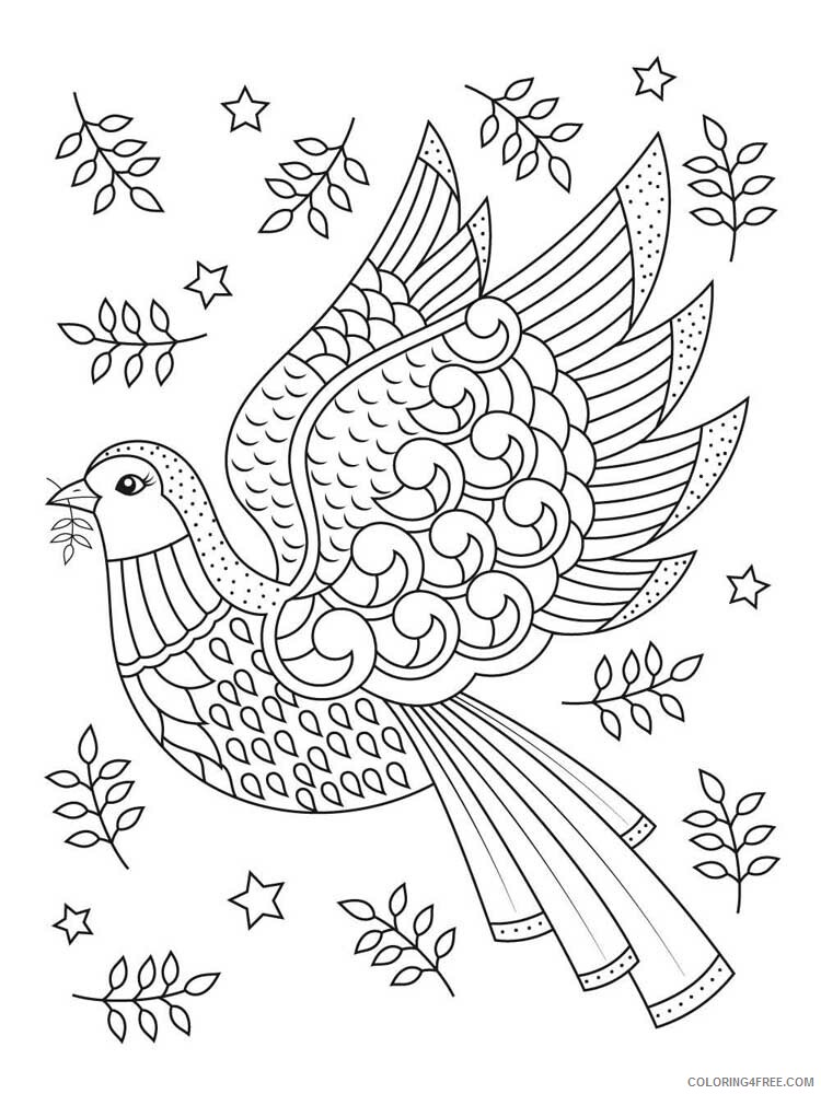 Bird Zentangle Coloring Pages zentangle dove 2 Printable 2020 677 Coloring4free